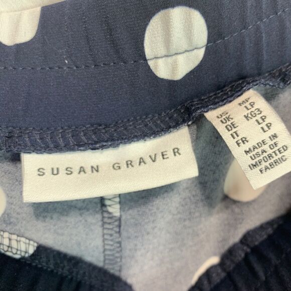 SUSAN Graver Navy Polka Dot Ruffled Petite Pants - Picture 4 of 8